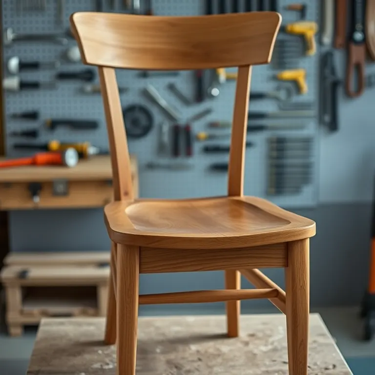 Before: Chair, reassembled and refinished